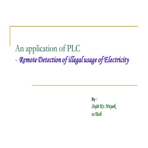 An application of Power Line Communication