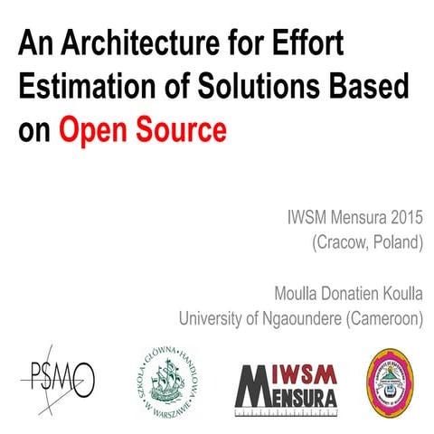 An architecture for effort estimation of solutions   donatien koulla moulla