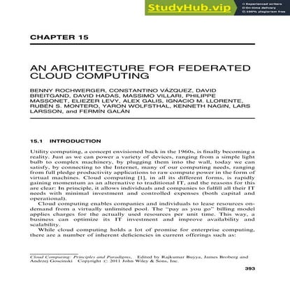 An Architecture For Federated Cloud Computing | PDF | Cloud Computing ...