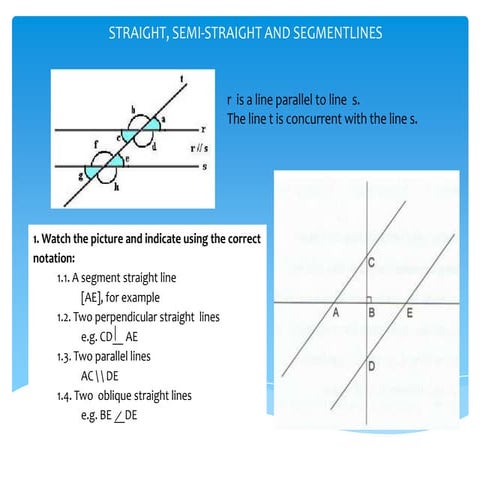 STRAIGHT, SEMI-STRAIGHT AND SEGMENTLINES 