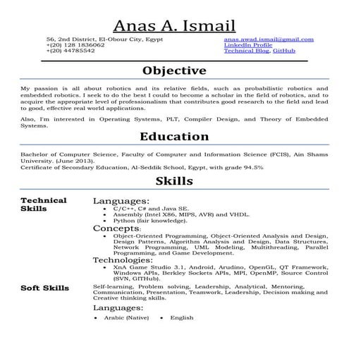 [Anas A. Ismail][Resume]