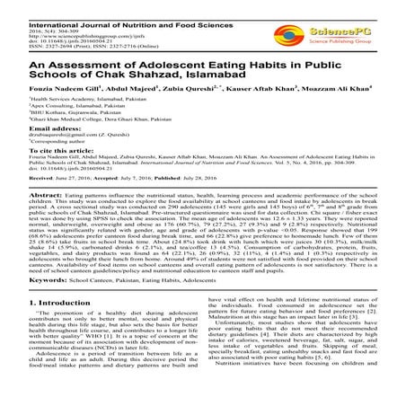 Eating habits and nutritional status among adolescent school girls: an ...