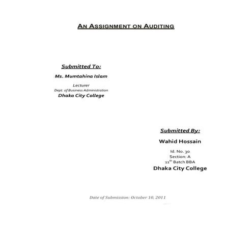 An assignment on_auditing(shawon)