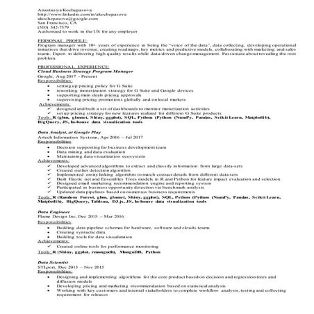 Anastasiya Kochepasova's program manager