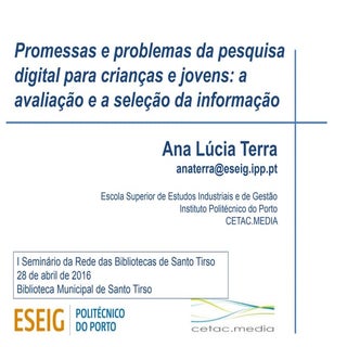 Promessas e problemas da pesquisa d...