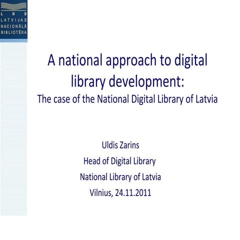 A national approach to digital library development