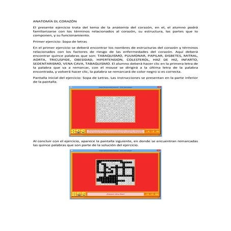 Actividad en Jclic: Anatomía del Corazón