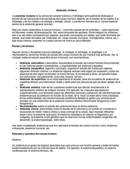 Presentacion anatomía humana | PPT