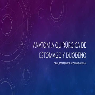 Anatomía quirúrgica de estomago y duodeno giusto