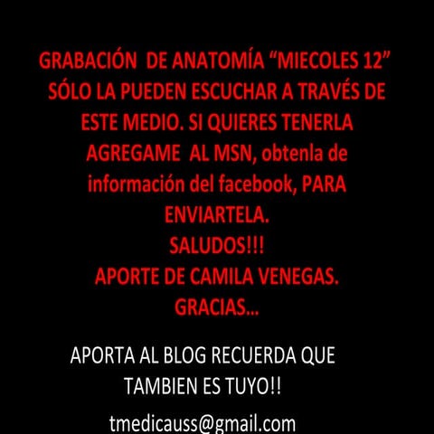 Anatomia Miecoles 12