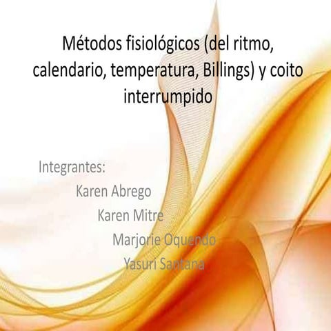 Anatomia métodos fisiológicos (del ritmo, calendario, temperatura ...