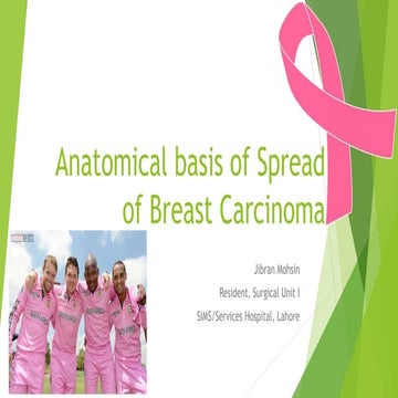 Anatomical basis of spread of breast carcinoma