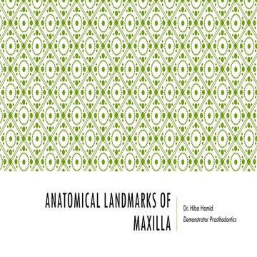 Anatomical landmarks of maxilla