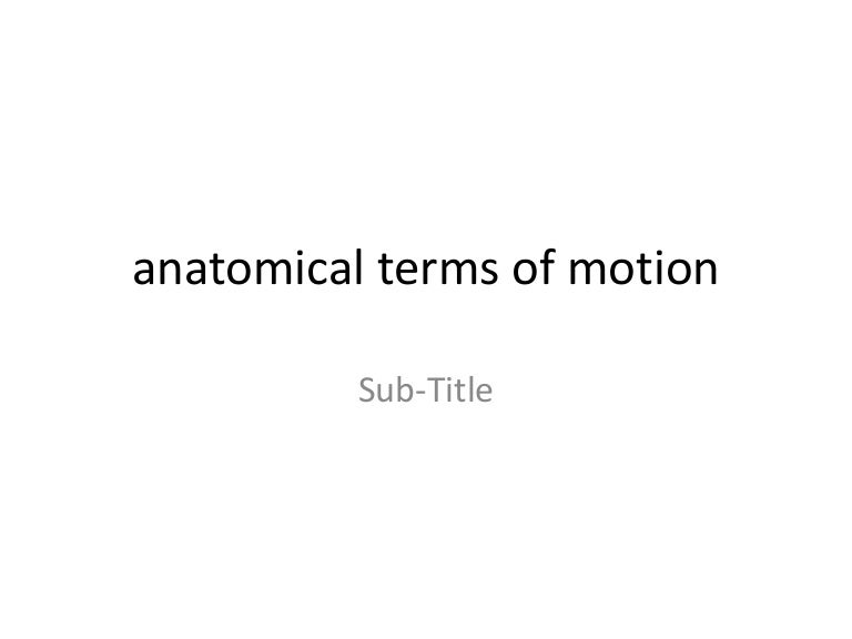 Anatomical motions