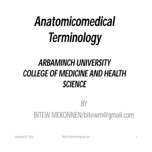 Anatomicomedical terminology ppt -by- Bitew | PDF