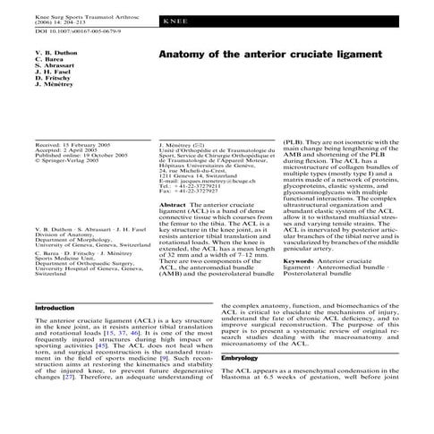 PATHOPHYSIOLOGY ANTERIOR CRUCIATE LIGAMENT INJURY | PPTX