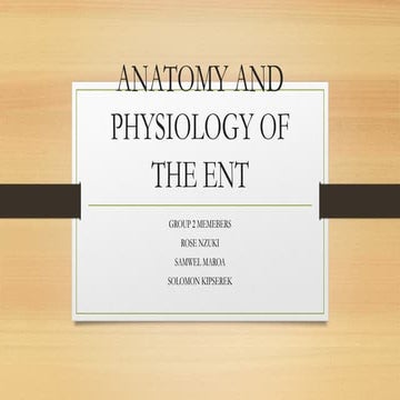 Anatomy and physiology of ear | PPT