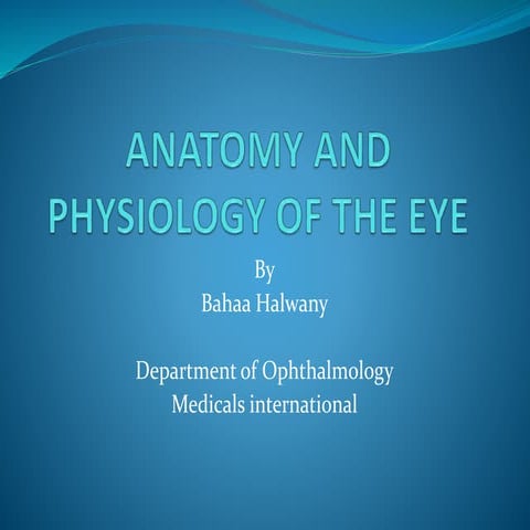 Anatomy and physiology of the eye