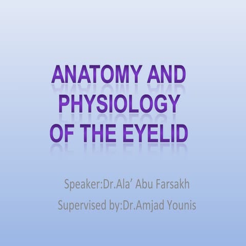 Anatomy and physiology of the eyelid