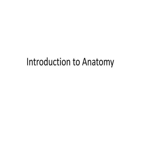 Anatomy introduction SlideShare 