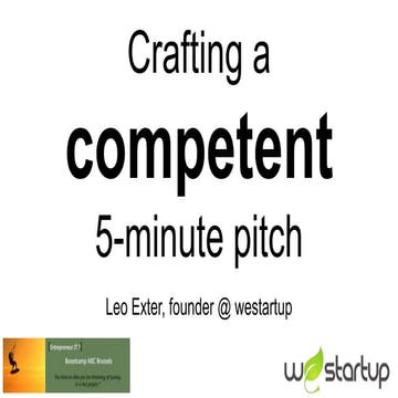 Anatomy of a competent 5-minute pitch