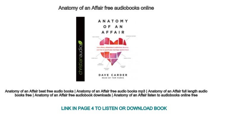 Anatomy Of An Affair Free Audiobooks Online