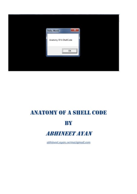 Anatomy of A Shell Code, Reverse engineering