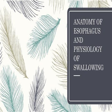 Anatomy of esophagus and physiology of swallowing