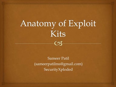 Anatomy of Exploit Kits