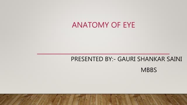 Eye Anatomy Physiology Embryology Ppt Pptx