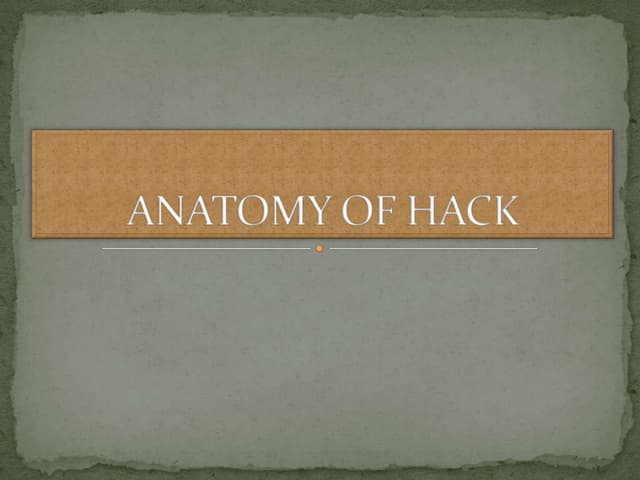 Anatomy Of Hack