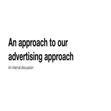 An Approach to Our Advertising Approach | PDF