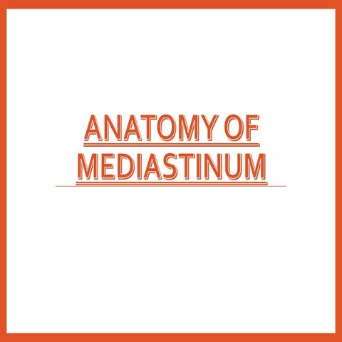 Mediastium anatomy | PPTX