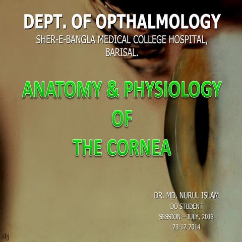 Anatomy & physiology of cornea