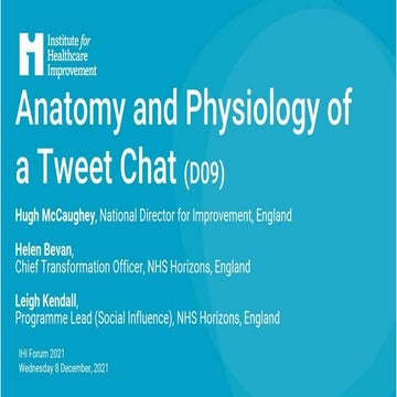 Anatomy and Physiology of a Tweet Chat - IHI Presentation December 2021