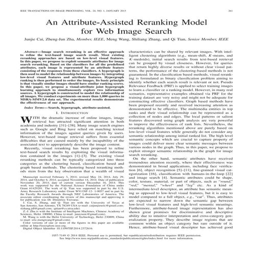 An Attribute-Assisted Reranking Model for Web Image Search