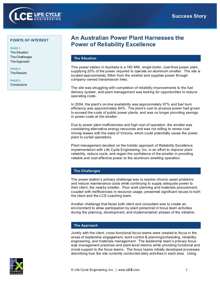 An australian power plant harnesses the powe of reliability excellence