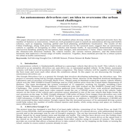 An autonomous driverless car