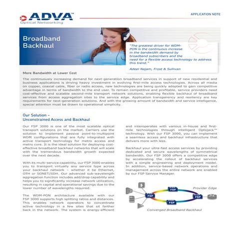 Application Note: Broadband Backhaul