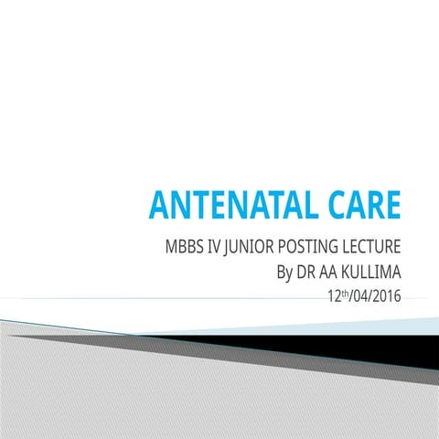 Antenatal care specialized giving to pregnant women