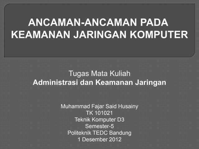 Ancaman-Ancaman pada Keamanan Jaringan Komputer