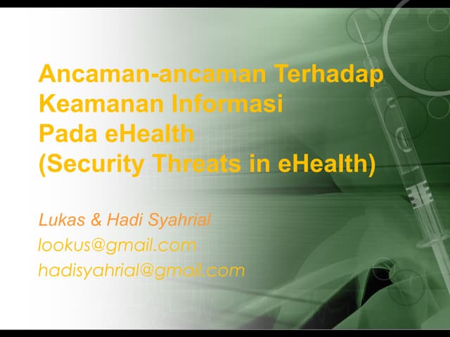 Lukas - Ancaman E-Health Security