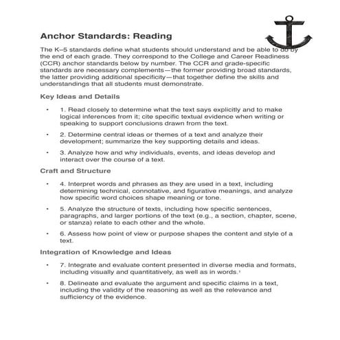 Anchor Skills: Reading