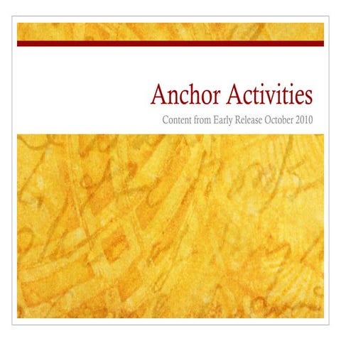 Anchor activities