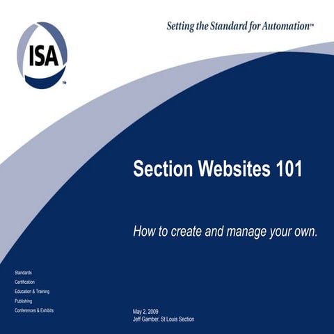 Creating Your own Section Website