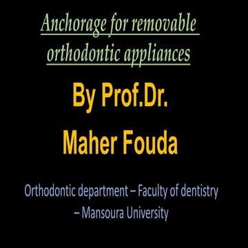 Anchorage for removable orthodontic appliances