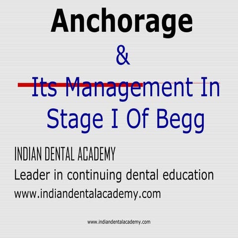 Anchorage in beggs technique /certified fixed orthodontic courses by Indian d...