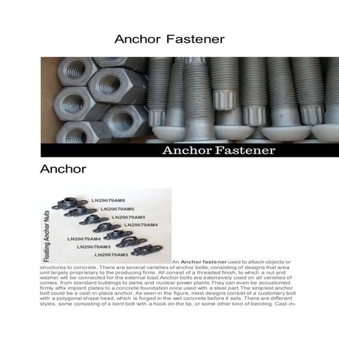 Anchor fastener