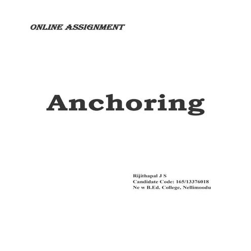 Anchoring