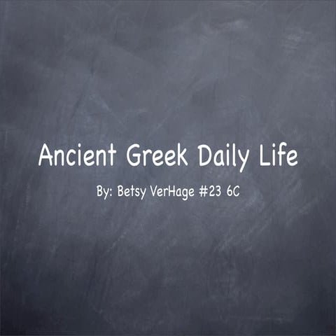 Ancient Greece Daily Life